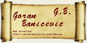 Goran Banićević vizit kartica